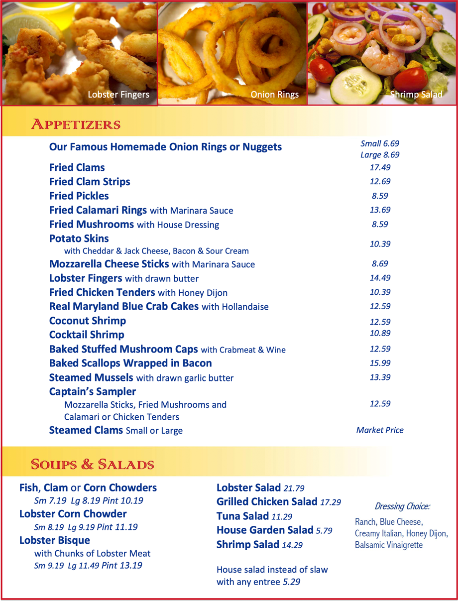 Appetizers Soups Salads